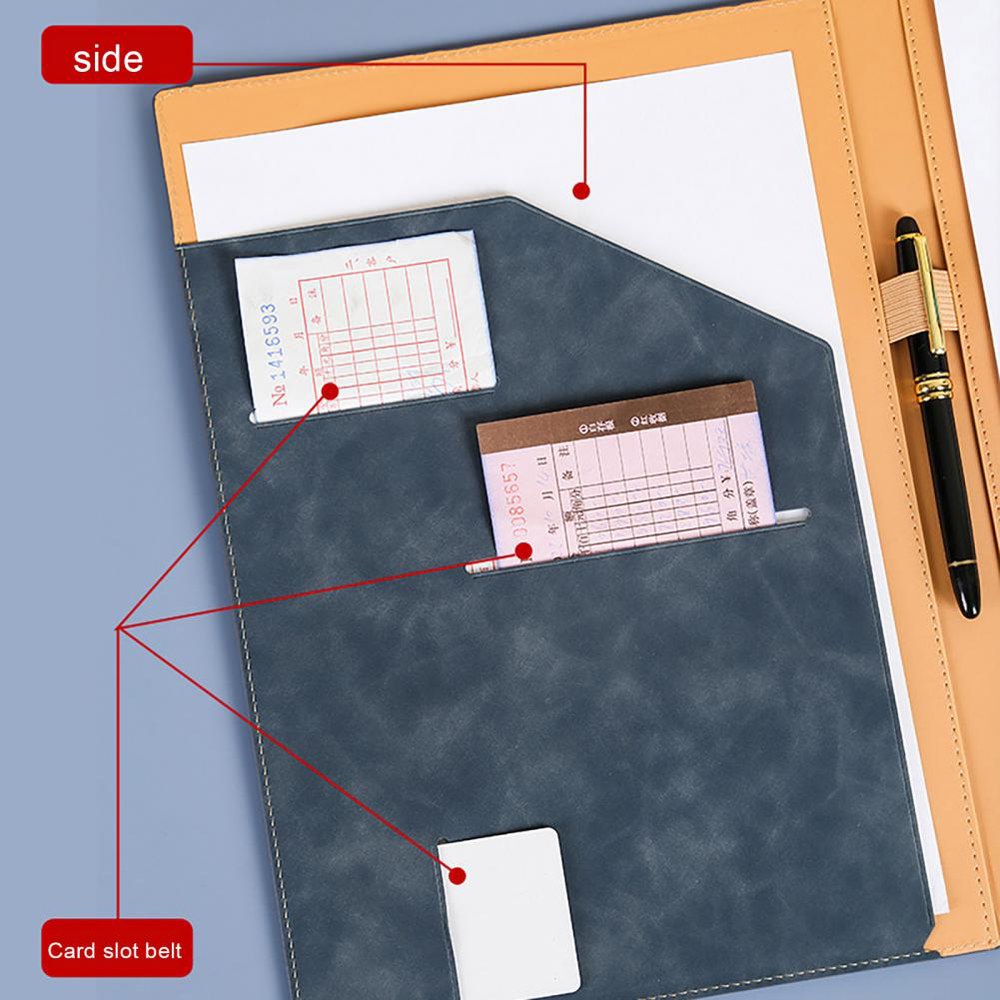 골든멜론G 펜 슬롯이 있는 전문 포트폴리오 바인더 비즈니스 카드홀더 여행용 서류 가방 면접 법률문서
