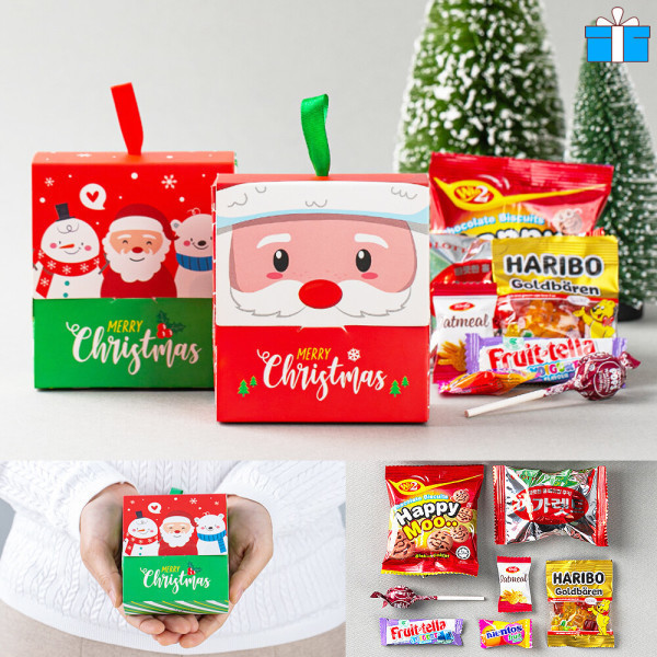 [오늘출발]크리스마스 산타 손잡이 간식 7종 구디백 어린이집 유치원 학교 회사 단체 행사 과자 선물 무료라벨