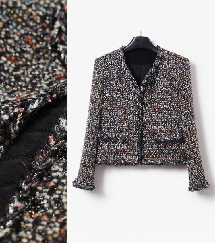 고급 홍콩 수입의류 여성 겨울 명품스타일 하이엔드 울혼방 클래식 두꺼운 트위드자켓