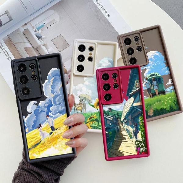 갤럭시 S24 S23 S22 울트라 S20 FE 노트 20 A50 A04 A04S 용 여름 하늘 S-해바라기 3D 엣지 사다리 폰 케