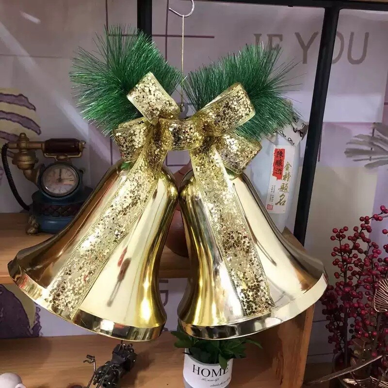 대형 크리스마스 벨 1쌍 쇼핑몰 호텔 바 레스토랑 카페 크리스마스 장식 골든 벨