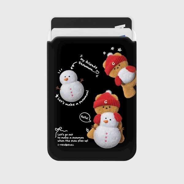 (핫트랙스)pattern red mittens gummy 맥세이프 카드슬롯