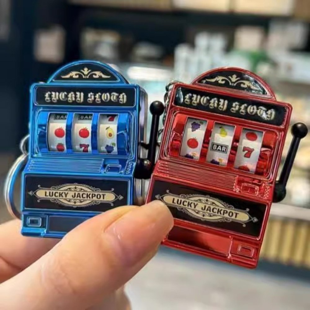 [오늘출발] 미니다리미 미니 도박 슬롯 머신 키 체인 창의적 아케이드 포켓 과일 행운의 잭팟 가제트 스트레스 해소