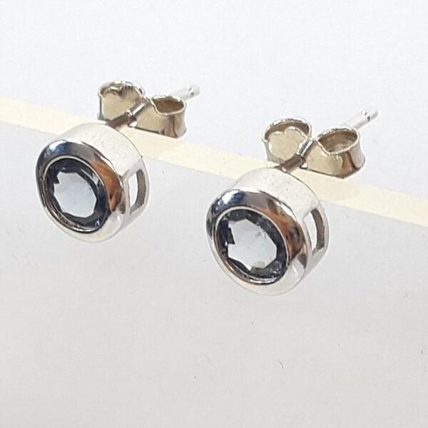 블루케이 A급 런던블루토파즈 원석 귀걸이241108-13