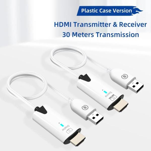 [오늘출발] 무선 변속기 비디오 송신기 및 리시버 HDMI 익스텐더 디스플레이 어댑터 케이블 스크린 미러 카메라 PC-TV