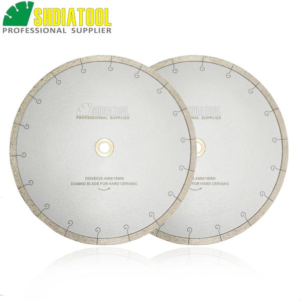 SHDIATOOL 다이아몬드 톱날 후크 슬롯 포함 세라믹 타일 도자기 절단 디스크 핫 프레스 연속 림 블레이드