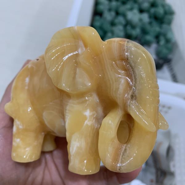 [오늘출발] 10cm 자연 골드 냉동 돌 조각 된 드래곤 머리 두골 계층화 오렌지 방해석 입상