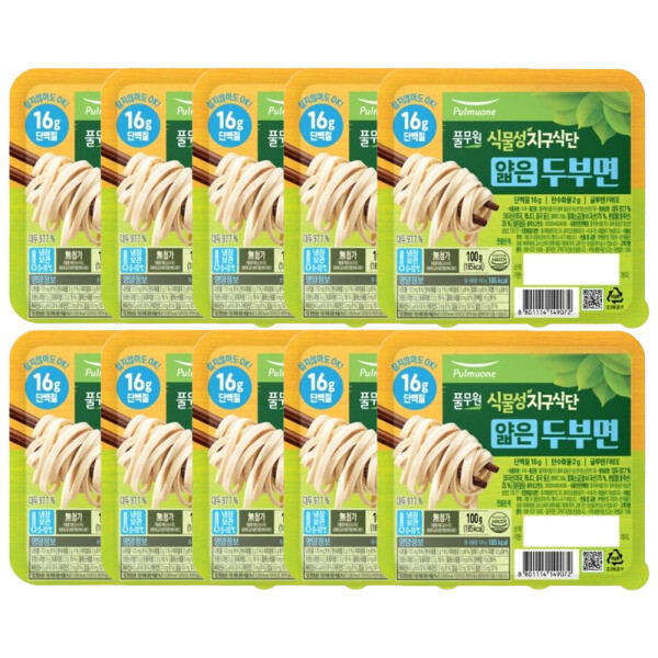 [오늘출발] 풀무원 풀무원 식물성 지구식단 두부면 얇은면 100g x 10개 포두부 건두부
