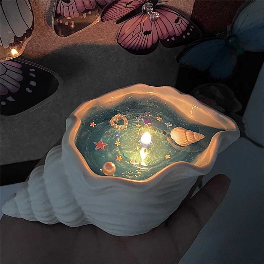 캔들 양초 조개 소라 인어공주 아로마테라피 생일 선물