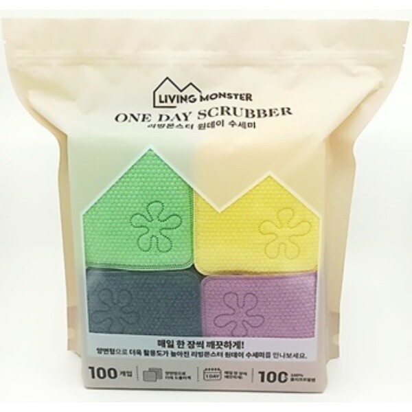 리빙몬스터 원데이 수세미 100p