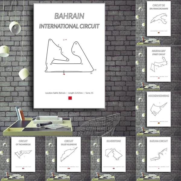 포뮬러 1 레이스 서킷 호켄하임링 폴 리카드 잔드볼트 벽 페인팅 포스터 홈 데코