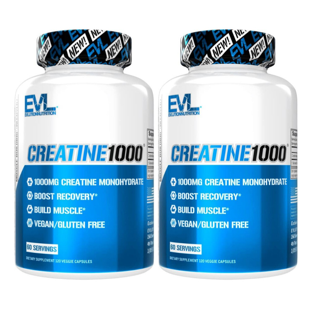 에볼루션 뉴트리션 크레아틴 모노하이드레이트 1000mg 100베지캡슐 2팩