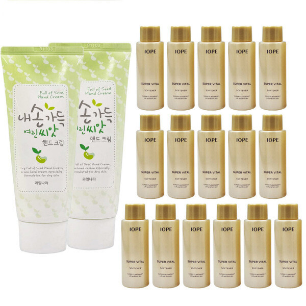 [오늘출발] 과일나라 과일나라 내손가득 여린씨앗 핸드크림100g x2개 구매시 아이오페 슈퍼바이탈 소프너18ml x16개 증정