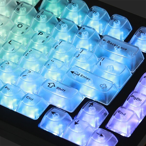 [오늘출발] 에스피엠 SPM PC 투명 실크인쇄 한글 영문 키캡 165키 커스텀 기계식키보드 (클리어)