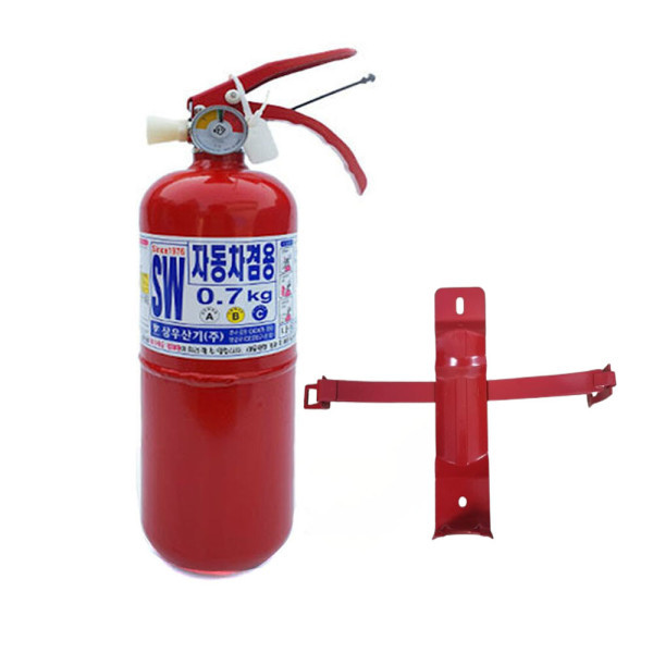 [오늘출발] 차량용 분말소화기0.7k 브라켓포함 국산 가정용 산업용 차량용소화기 당월생산 삼우 한울 오일