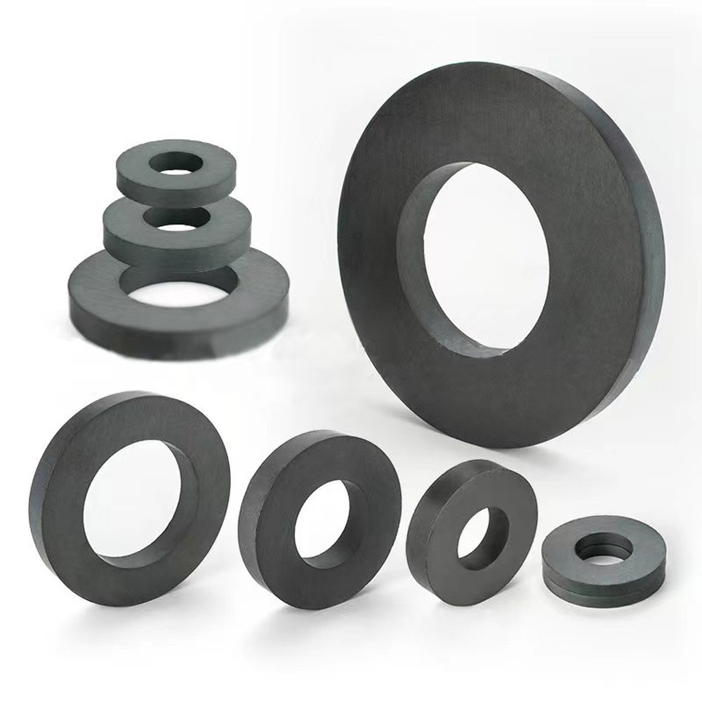 [해외] 자화기 스피커 링 영구 구멍이 있는 검정색 원형 페라이트 21mm 35mm 40mm 45mm 50mm 60mm 70mm 1 개 5 10