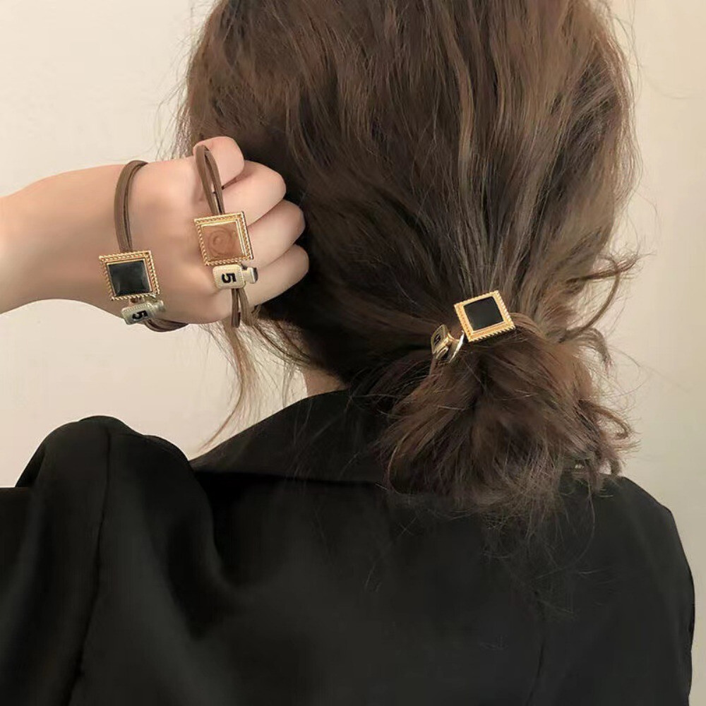 [오늘출발] (배송비 무료) 유럽형 고급 마블 팬던트 헤어 머리 끈/플라워/무광/심플