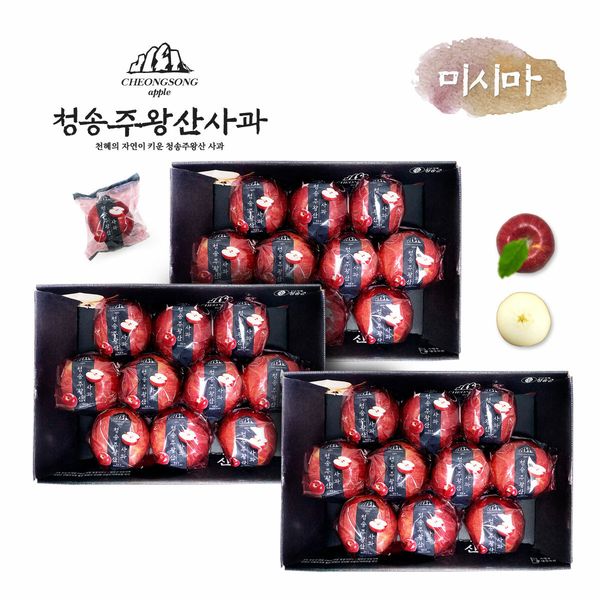 하프클럽/신세계 프리미엄 청송 주왕산사과(大과) 2.7kg3박스(8.1kg)