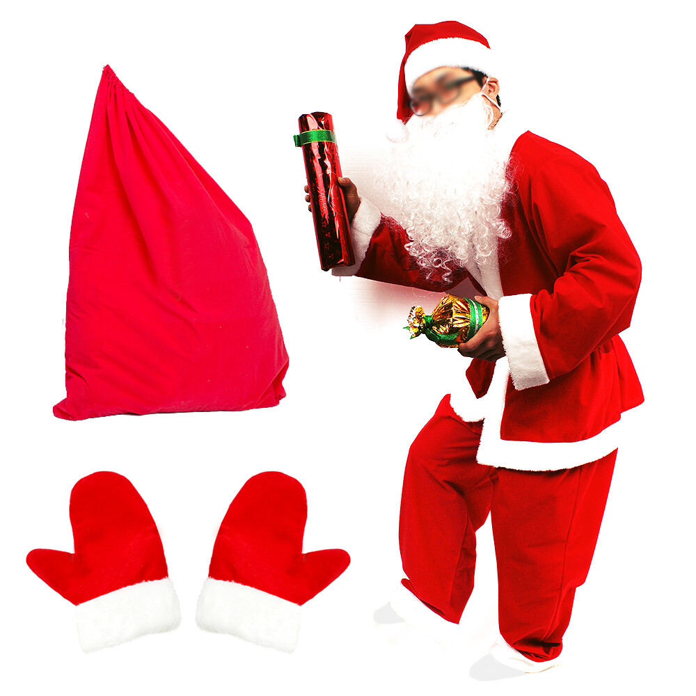 [오늘출발] (배송비 무료) 수입남자산타복7종세트/산타복/산타옷/산타분장/산타의상/크