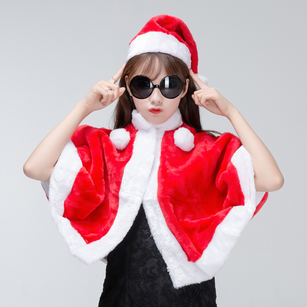 [오늘출발] (배송비 무료) 밍크산타망토모자세트소/산타망토/산타모자/크리스마스망토/크