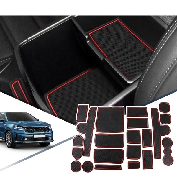 쏘렌토 MQ4 호환전용 소음 방지 인테리어 안티노이즈 도어 슬롯 패드 레드 1개