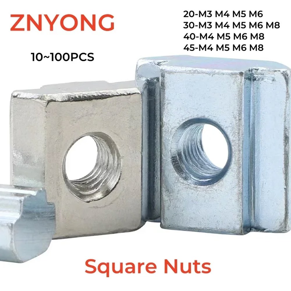 [오늘출발] 리치툴샵 탄소강 슬롯 너트 T 블록 사각 트랙 슬라이딩 해머 EU 3030 4040 4545 알루미늄 프로파일 M3 M4