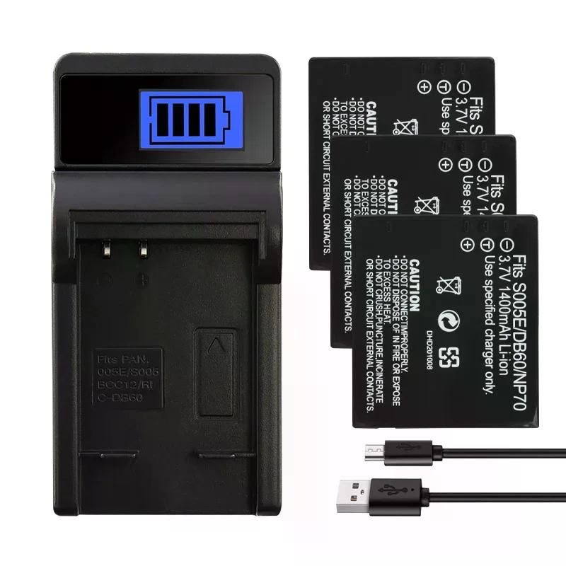 루믹스 DMC-FX180 LX1 LX2 LX3 FX01 FX07 FX3 FX100 CGAS005E 카메라 배터리용 CGA-S005 1Charger 3Batter