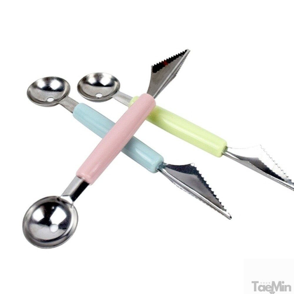 [오늘출발] 태민상점 양면 화채 스푼 둥근모양 과일볼 수박컷팅 수박커터