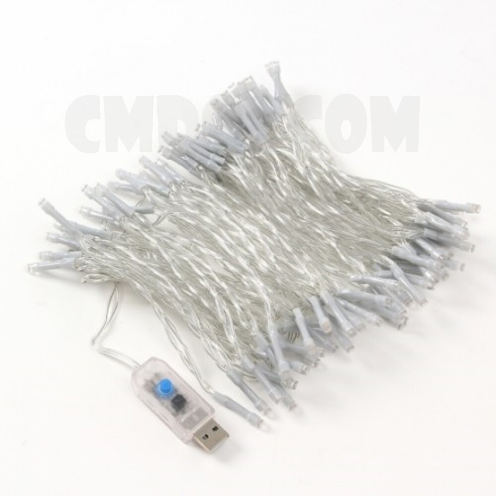 [오늘출발] 씨엠닷컴 LED 100구 투명선 USB 줄전구(10M) (웜색) 트리조명 트리장식 엘이디지네전구 가지전구