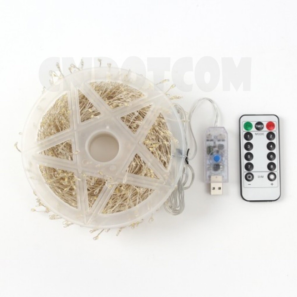 [오늘출발] 씨엠닷컴 LED 1000구 실버선 USB 지네 전구(25M) 크리스마스전구장식 가지전구 트리장식 풍성한트리장식