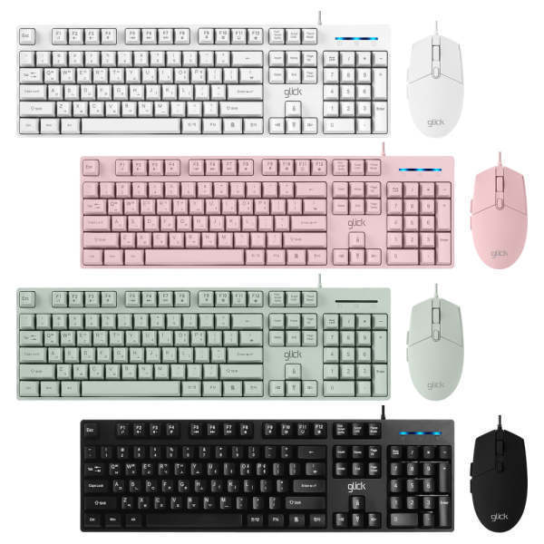 [스마일배송] 지클릭커 오피스프로 GMK-500 무소음 유선 세트 (키스킨포함 / 색상선택) (스마일 스타 배송)