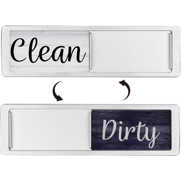 식기 세척기 자석 청소 더러운 간판 세척기용 강력 긁히지 않는 표시기 주방 장식우드 화이트 읽기 쉬운 큰