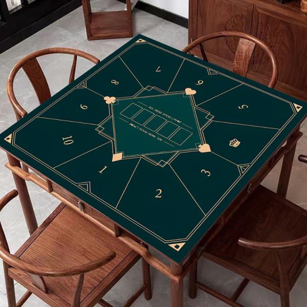 6/10 파티 게임용 사각 고무 텍사스 홀덤 테이블 매트 카지노 등급 두꺼운 칩 마작 포커 커버 80cm x