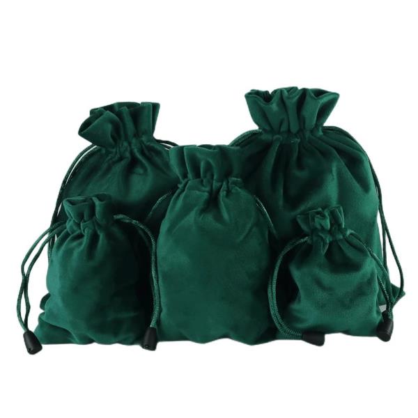 벨벳 사각 가방 주사위 포커 카드 생일 선물 물품 보관용 드로스트링 포함 5 개