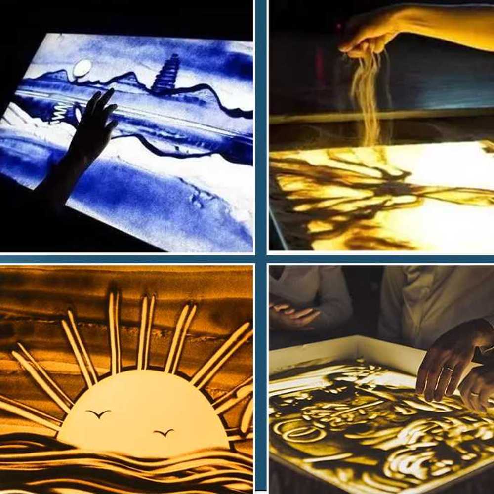 초보자용 모래놀이 테이블 물 블록 판 샌드 아트 박스