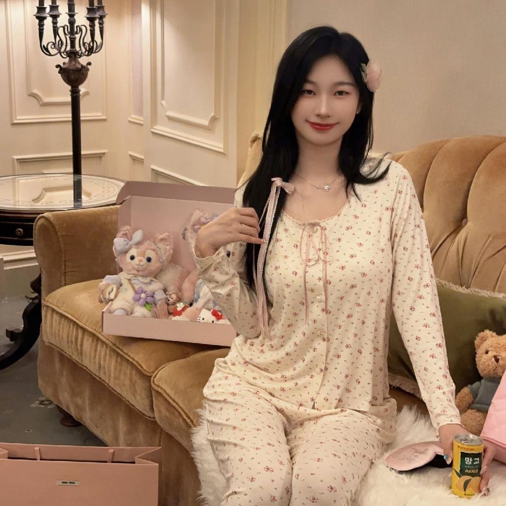 여성 수면잠옷 이지혜 스타일 잠옷 동상이몽 파자마 민소매 가디건 바지 3세트