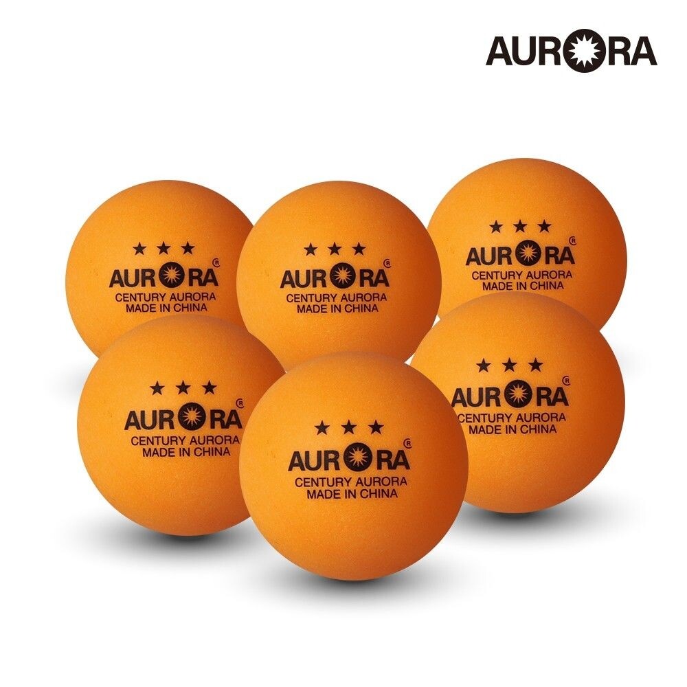(6입) 오로라탁구공/플라스틱/무지/운동/가벼운/핑퐁/대용량/탁구/친선/연습/경기/시합/놀이/벌크/게임