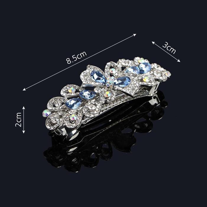 BZJL3RYT_4C파랑 헤어핀 큐빅장식 자동핀