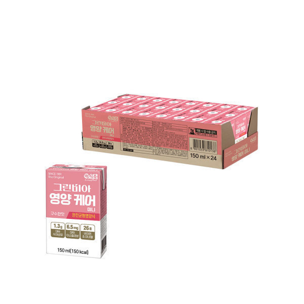 그린비아 정식품 그린비아 영양케어 미니 구수한맛 150ml 24팩 균형 영양식 성인 노인 환자 식사대용