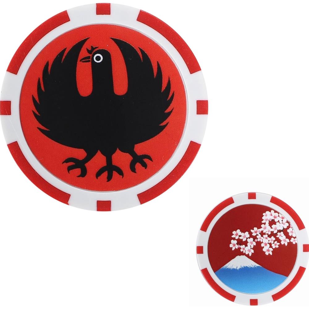 있는 골프 마커 뒷면 양면 디자인 40mm 흥미로운 카지노 칩 스타일 그린 모자 클립 대응 Q0020 볼마커 일본