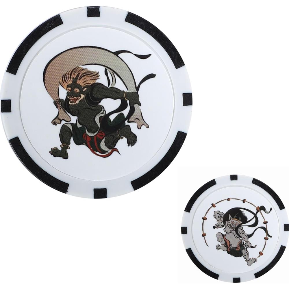 있는 골프 마커 뒷면 양면 디자인 40mm 카지노 칩 스타일 그린 모자 클립 대응 Q0019 풍신 신 볼마커 일본