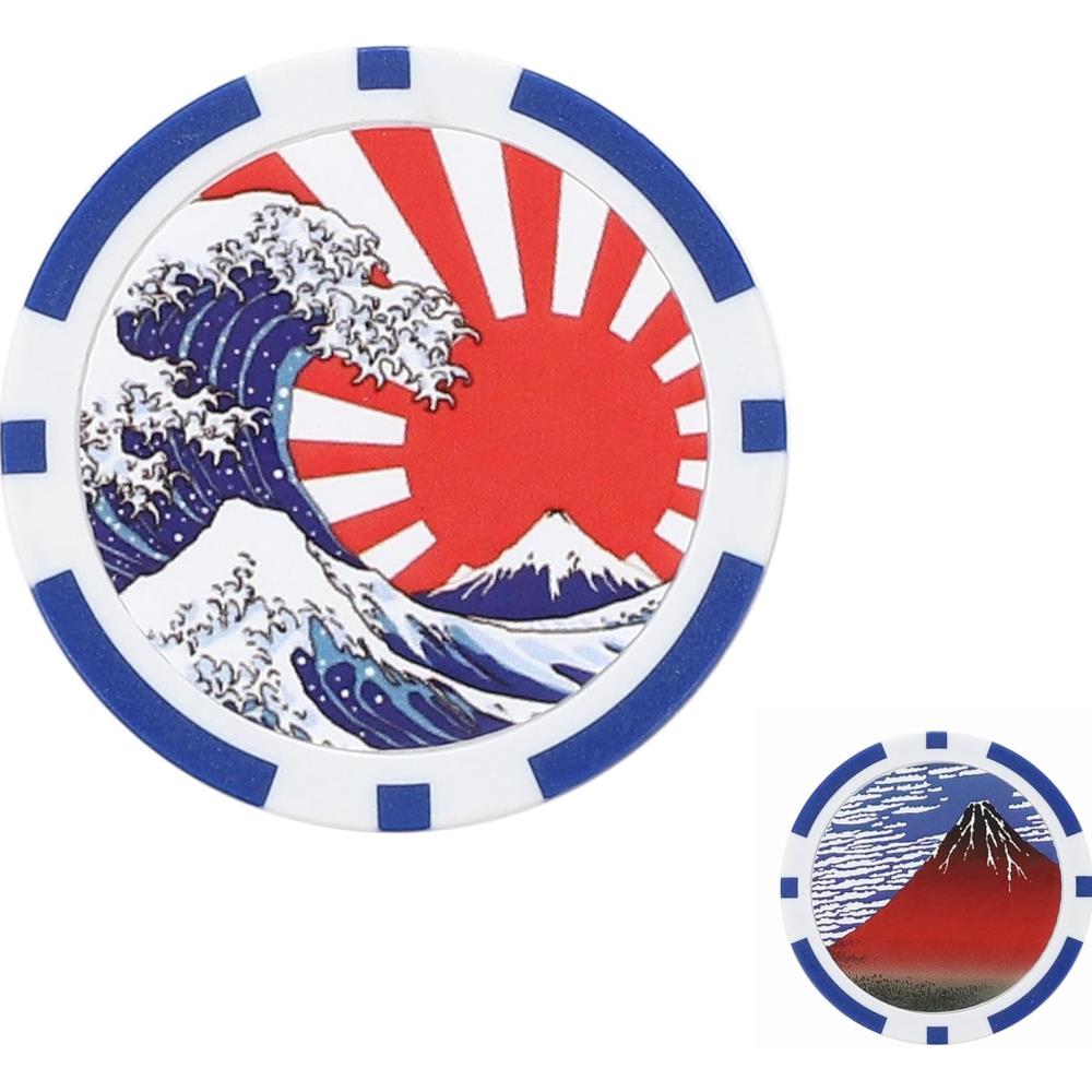 있는 골프 마커 뒷면 양면 디자인 40mm 카지노 칩 스타일 그린 모자 클립 대응 볼마커 일본매장상품