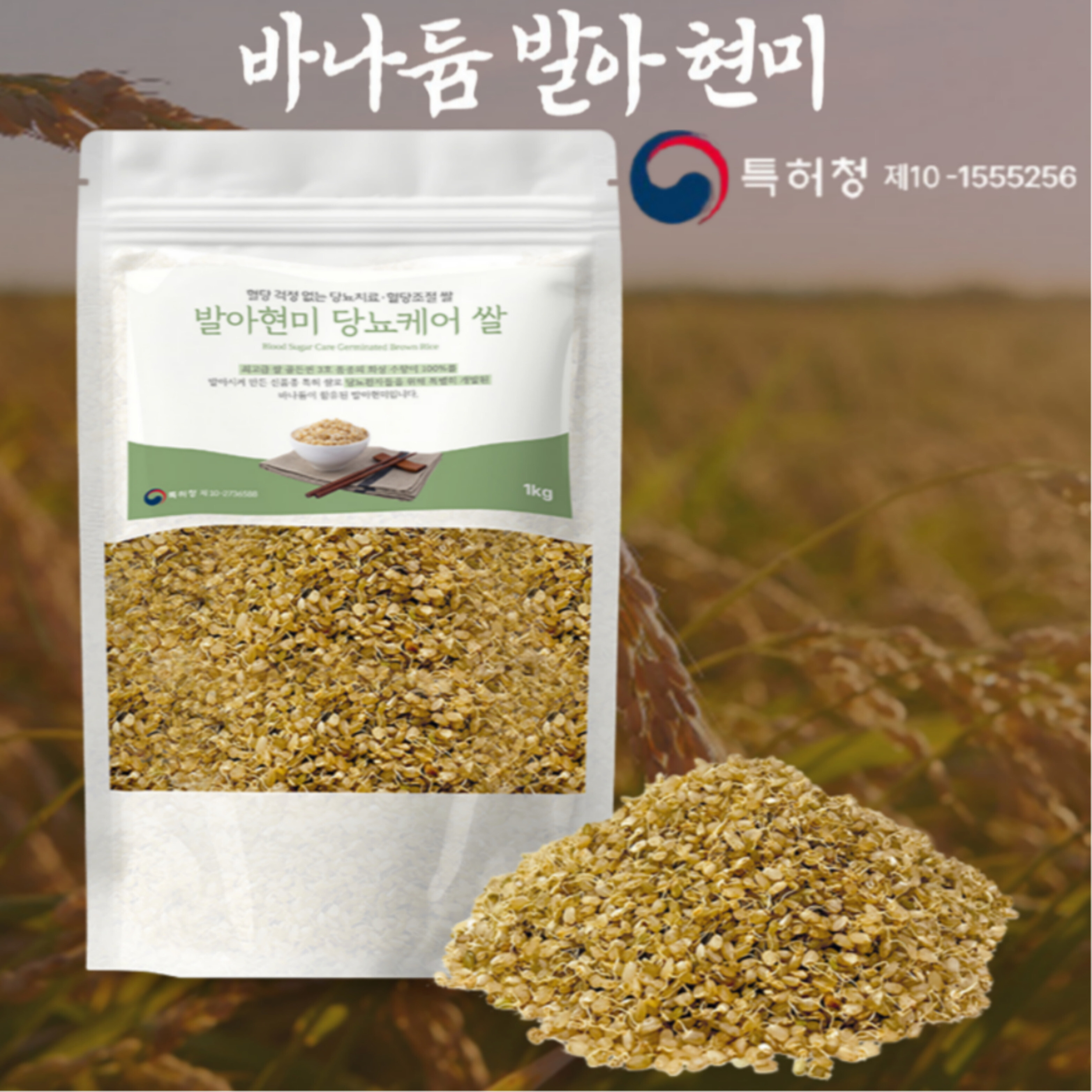 [오늘출발] 바나듐 발아현미 10kg 혈당 강하 건강 특허 쌀 다이어트 혈당케어