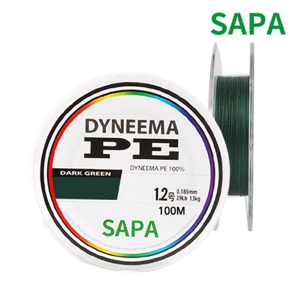 싸파 다이니마 P.E100 다크그린 합사줄 100M 2호/컬러/낚시/줄/민물/루어/일반/바다/원/강력/고강도/낙시