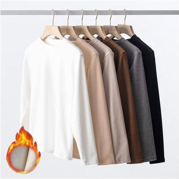 보온효과가 좋은 남성 무지 약 기모 롱 슬리브 티셔츠 (WFGFOA7)