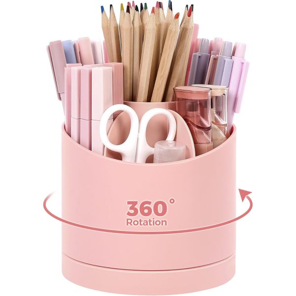 연필꽂이 볼펜 필기구 책상 스카이듀 정리함 책상용 360도 회전 연필 펜 홀더 귀여운 및 7개의 슬롯이 있는