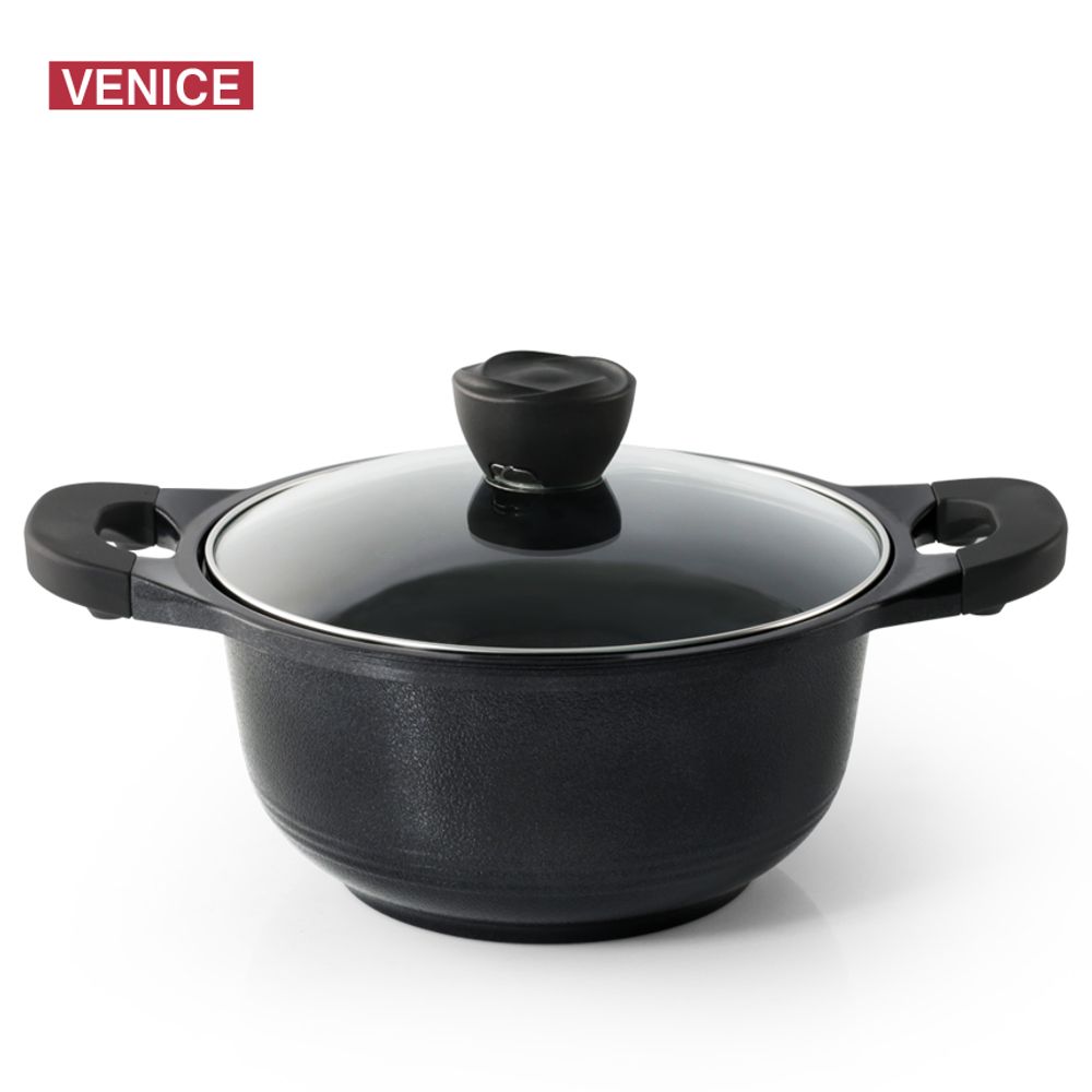 무료배송 통주물냄비 베니스 블랙펄 세라믹 주물 양수냄비 스텐냄비