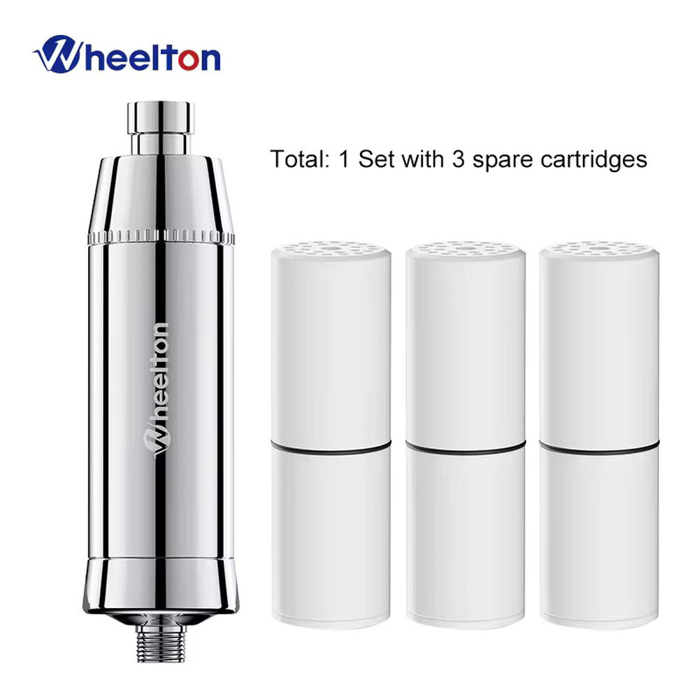 [오늘출발] WHEELTON 스파 목욕 염소 제거 정수기 여과 연수 추가 카트리지 3 개 부착