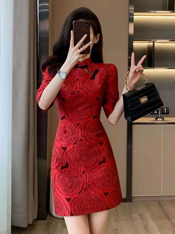 홍콩치파오 결혼식 2부 원피스 크루즈여행 촬영용 연회장 연주용 드레스 겨울