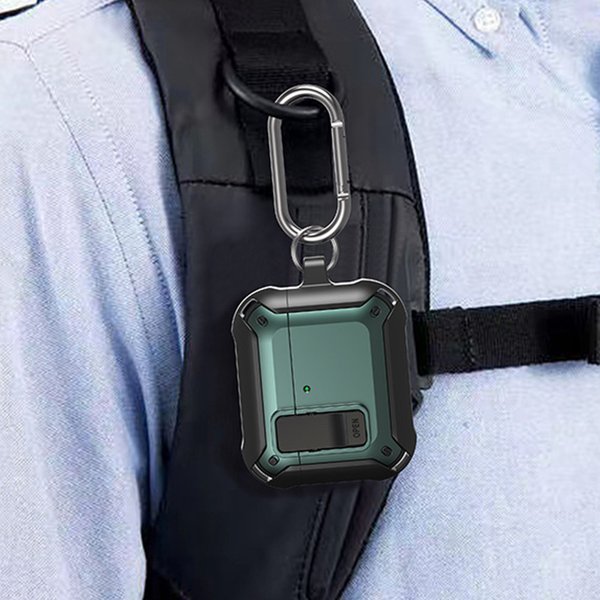 (테일즈몰)에어팟 프로2 케이스 컬러핏 분실방지 버클락 하드 케이스